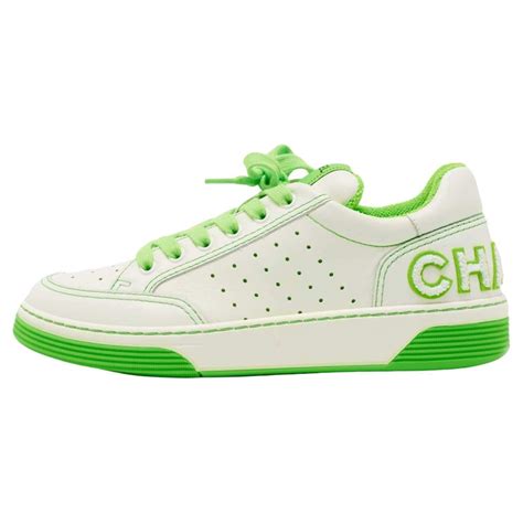 chanel sneaker neon|chanel leather sneakers.